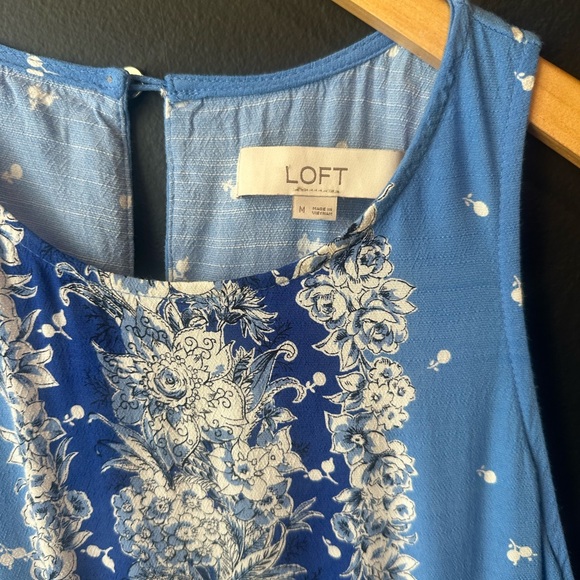 LOFT Sky Blue and White Floral Maxi Dress - Picture 4 of 5